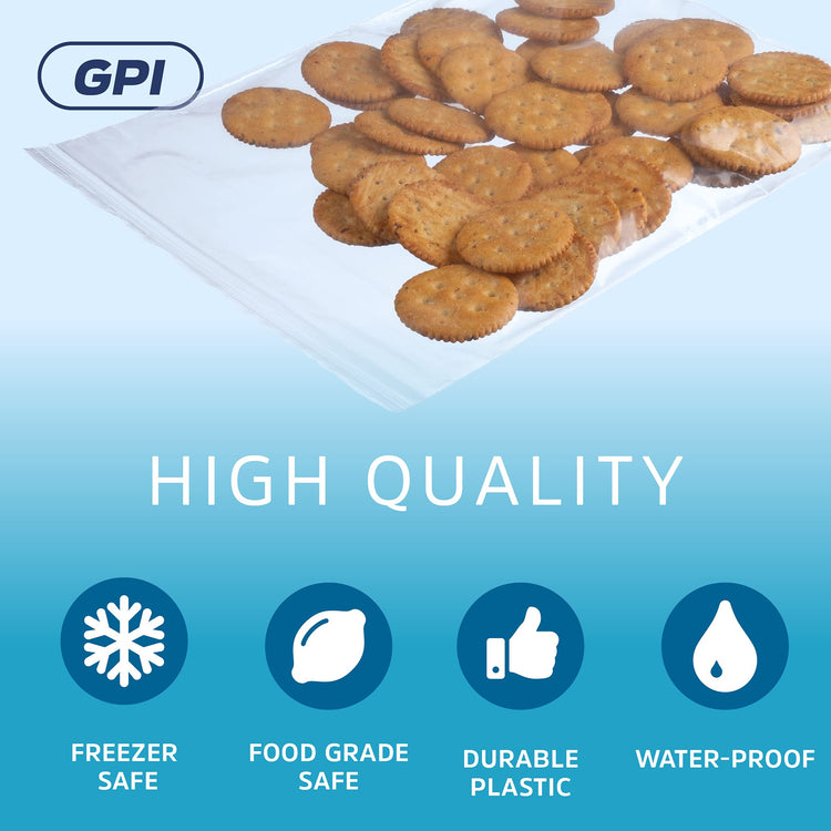 GPI 8" x 12" Zip Bags (1000 Count)