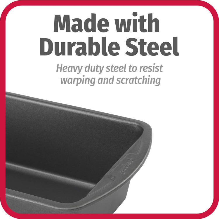 Set of 2 Extra Large 13" x 5" Nonstick Steel Bread Loaf Pans (2 Count)