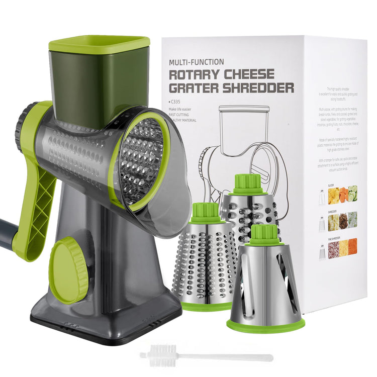 Cheese Grater Hand Crank Rotary Vegetables Shredder with Handle
