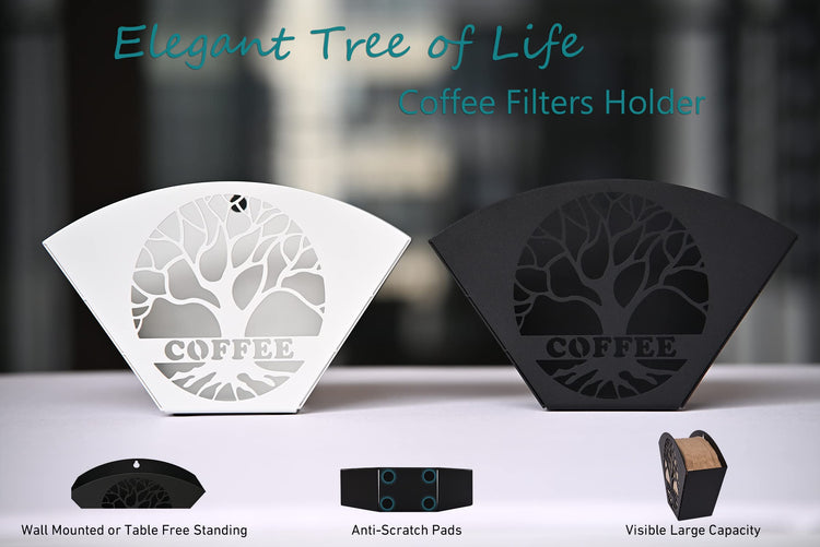 Stylish Coffee Filter Holder with Iron Fan Shape Evenly Spread out Filters