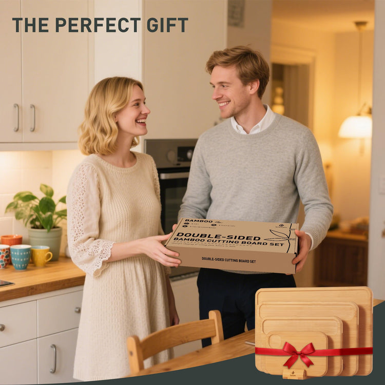 4 Packs Bamboo Cutting Board Set with Holder Over Sink Day Gifts Best Mama Mommy Bonus Busy Mom Ever Christmas Xmas Birthday Law Step Stepmom Stepmother Who Have Everything Good Unique Useful Present (4 Count)