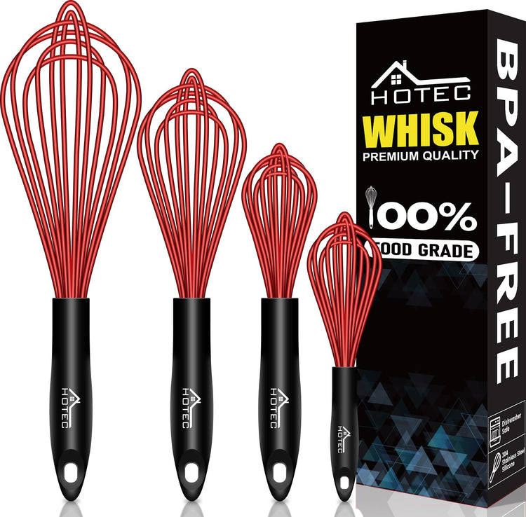 4 Pieces Silicone Whisks Set (4 Count)