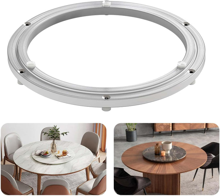 Pisman Aluminium Alloy Turntable Bearing, Heavy Duty Lazy Susan Rotating Bearing Turntable,Smooth Swivel Plate Hardware for Round Dining Table,DIY. Silent Rotating Base Only(12inch)