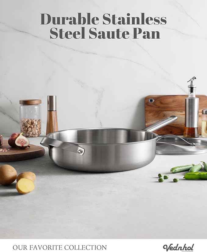 Stainless Steel Cookware Set, 8 Pcs Tir-Ply Pots and Pans Set, PFOA&PTFE Free, Dishwasher&Oven Safe, Kitchen Induction Compatible, ollas de acero inoxidable para cocinar