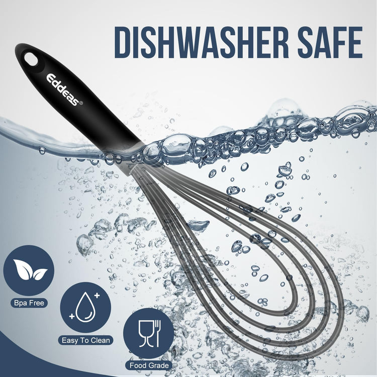 Flat Whisk EDDEAS Silicone Gravy Whisk for Cooking