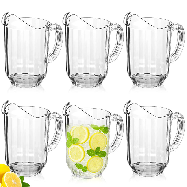 6 Pcs Plastic Water Pitchers (6 Count)