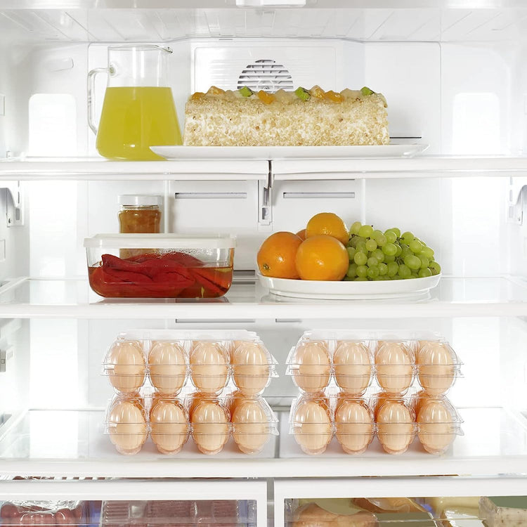 Youeon 60 Pcs Plastic Egg Cartons 12 Count, Clear Egg Cartons for Chicken Eggs 3x4 Grid, Reusable Eggs Carton Bulk Perfect for Family, Farm, Markets, Display, Camping -Medium