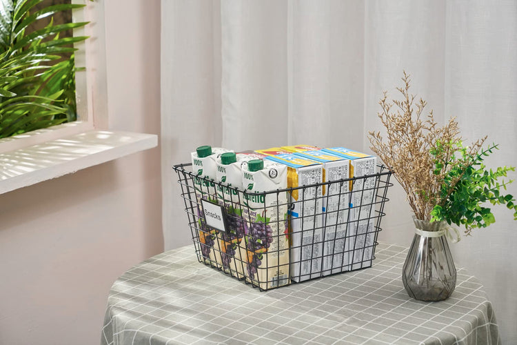 4 Pack【Extra Large】 Wire Handmade Storage Basket for Organizing Household Goods