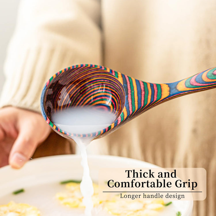 Pakkawood Rainbow Deep Soup Ladles