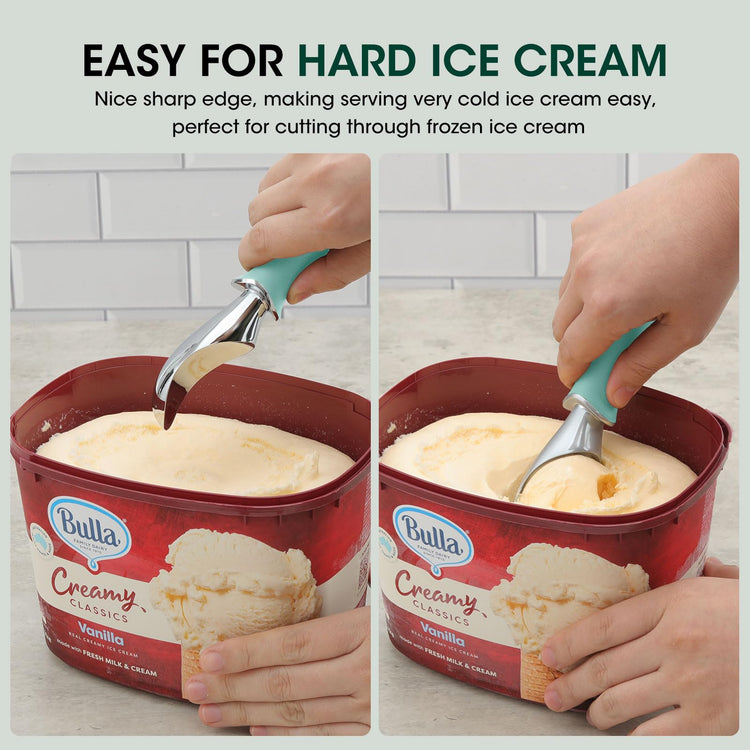 Premium Heavy Duty Ice Cream Scoop with Ergonomic Grip Handle