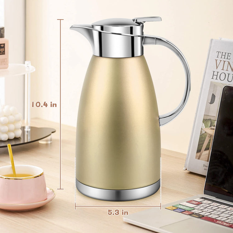 61oz Coffee Carafe Airpot Insulated Coffee Urn Stainless Steel Vacuum Thermal Pot Flask Dispenser for Coffee