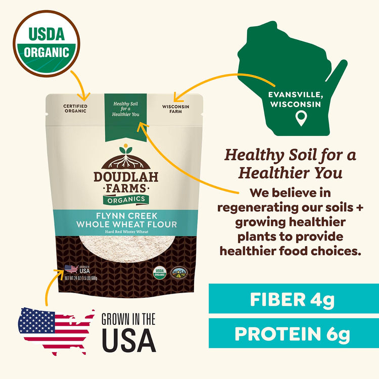 Organic Whole Wheat Flour 1.5 lb (24 Ounce)