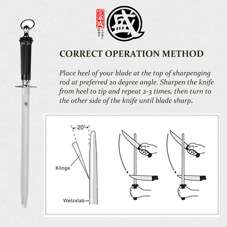 12 Inch Round Diamond Knife Sharpening Rod