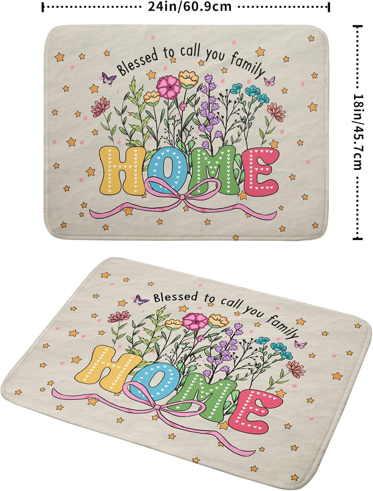 Colorful Home Dish Drying Mat Cute Home Microfiber Absorbent Kitchen Counter Pad 18 X 24 in for Dining Coffee Bar Decor