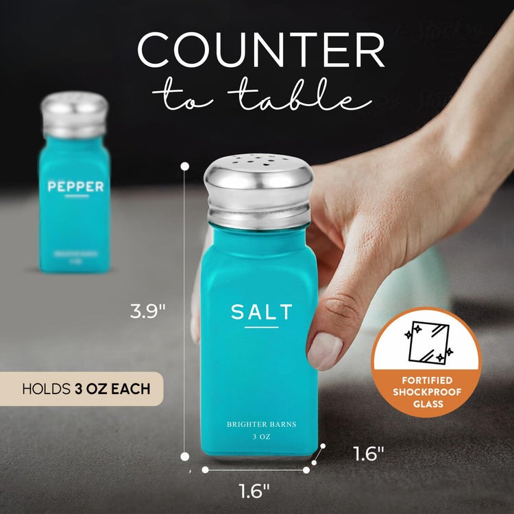 Teal Salt and Pepper Shakers Set by Brighter Barns (2 Count)
