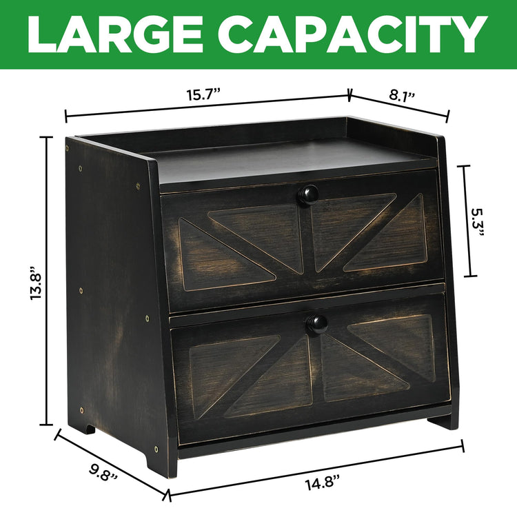 Bamboo Corner Bread Box for Kitchen Countertop 2