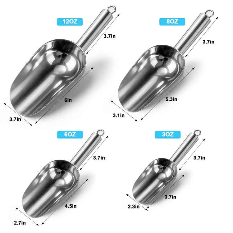 Stainless Steel Ice Scoop for Freezer with Magnetic Hook