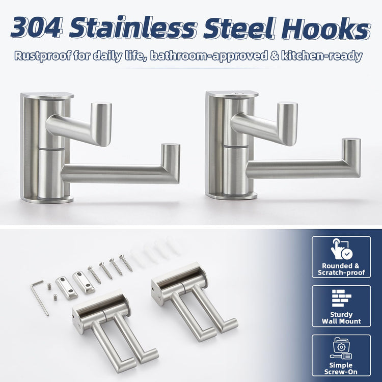 2 Pack Swivel Towel Hooks (2 Count)