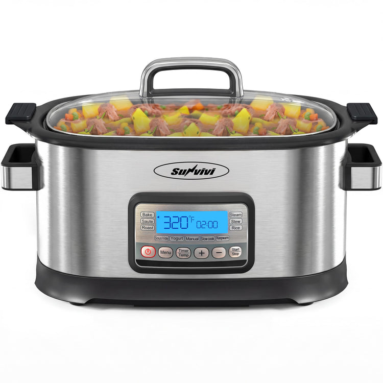 12-in-1 Programmable Slow Cooker 6.5QT with Timer & Keep Warm