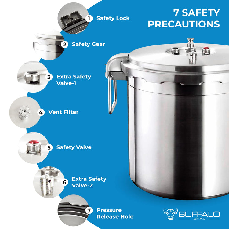 32 Quart Stainless Steel Pressure Cooker Extra Large Canning Pot with Lid for Commercial Use