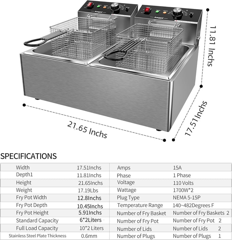 Commercial Deep Fryer (2 Count)