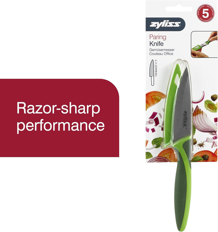 Zyliss Utility Kitchen Knives with Sheath Covers - Dishwasher Safe - Stainless Steel Kitchen Knives Perfect for Cutting Meat, Vegetables & Fruit - 2 Piece 3.25" Paring Set