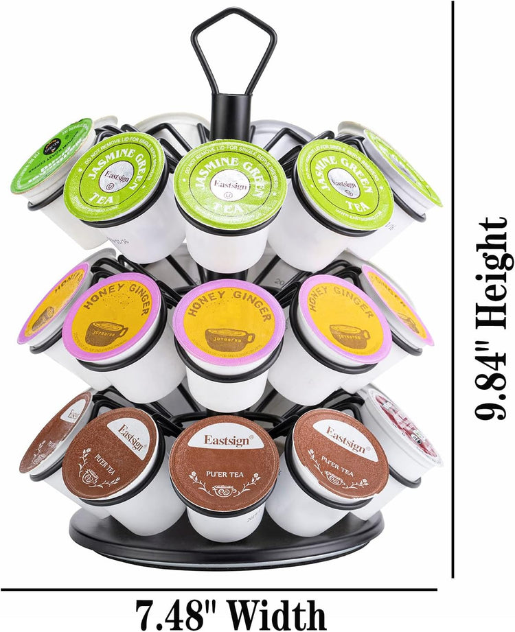 Rice rat K-Cup Storage Coffee Capsules Pod Holder Carousel Capsule Display Storage for k-cup(27pods-3tiers)