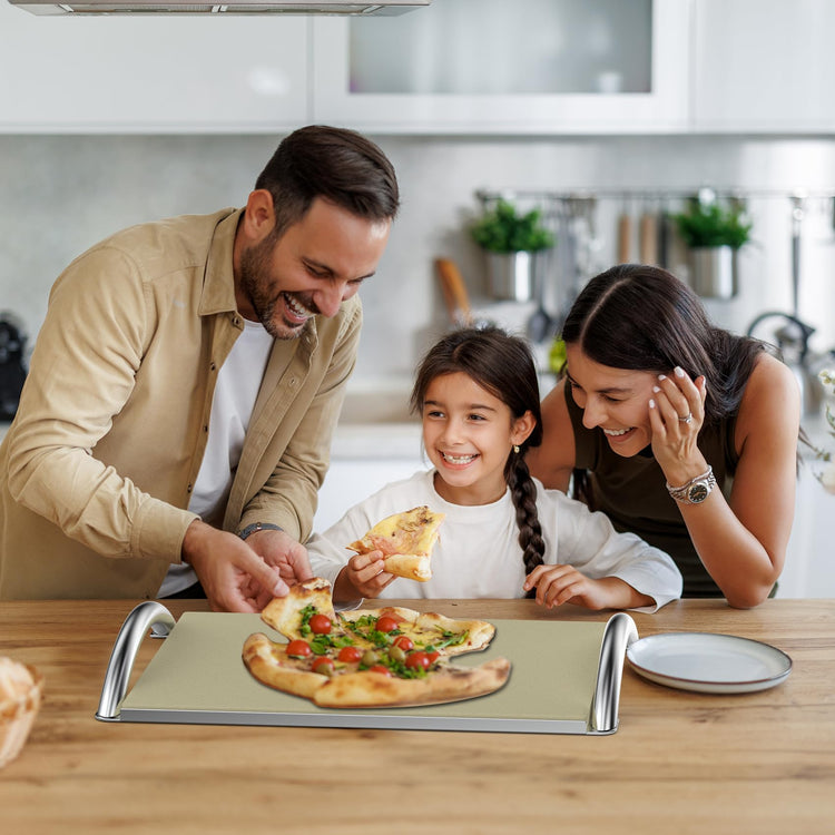 16" Cordierite Pizza Stone with Removable Stainless Steel Rack