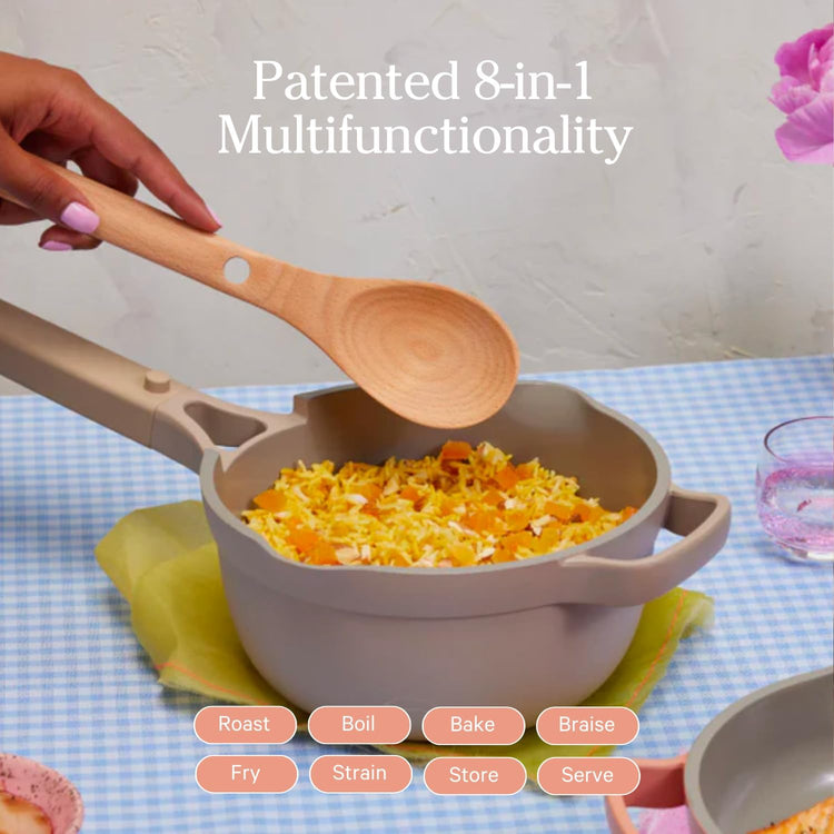 Our Place Perfect Pot - Mini 2.5 Qt Nonstick Ceramic Sauce Pan with Lid | Versatile Cookware for Stovetop and Oven | Steam, Bake, Braise, Roast | PTFE and PFOA-Free | Toxin-Free, Easy to Clean | Char - Nestoria