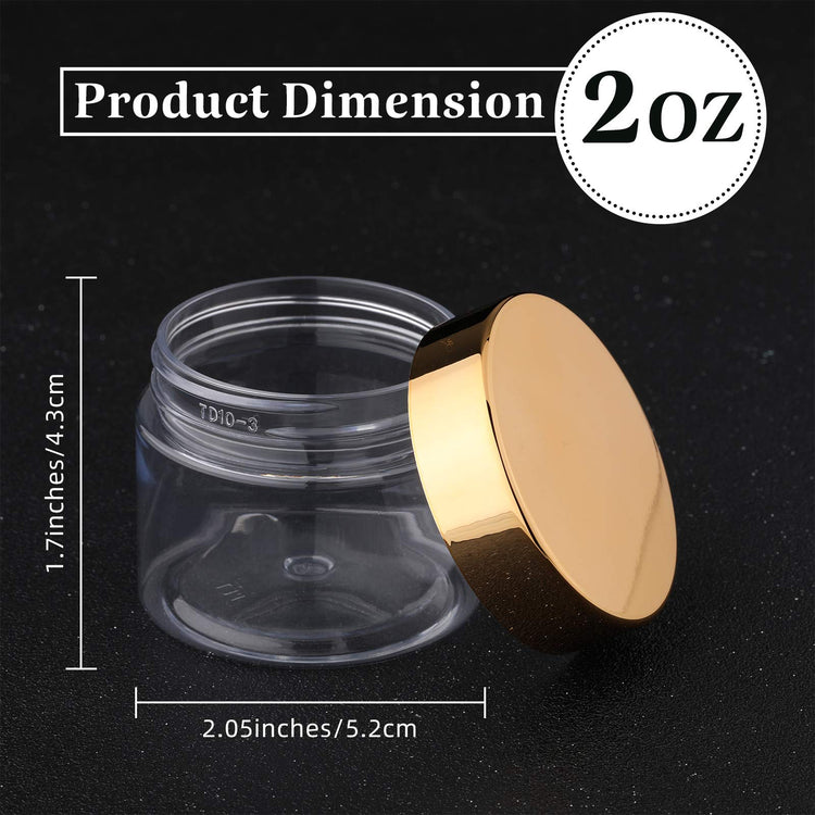 6 Pack 2 oz Plastic Jars Containers with Lids Wide (6 Count)