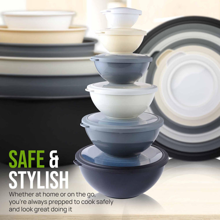 12 Piece Plastic Mixing Bowls with Leak (452.48 Count)