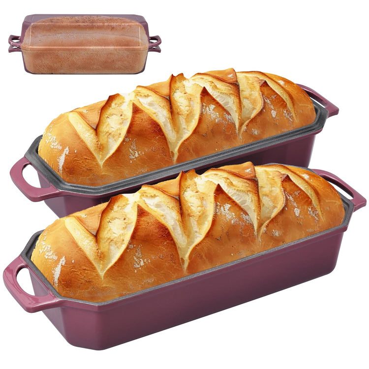 Bread Pan Cast Iron Loaf Pan with Lid Bread Loaf Pan 13x5 Inch Enameled Cast Iron Sourdough Bread Pan