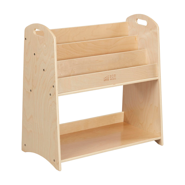 3 Shelf Floor Book Display with Handles and Storage