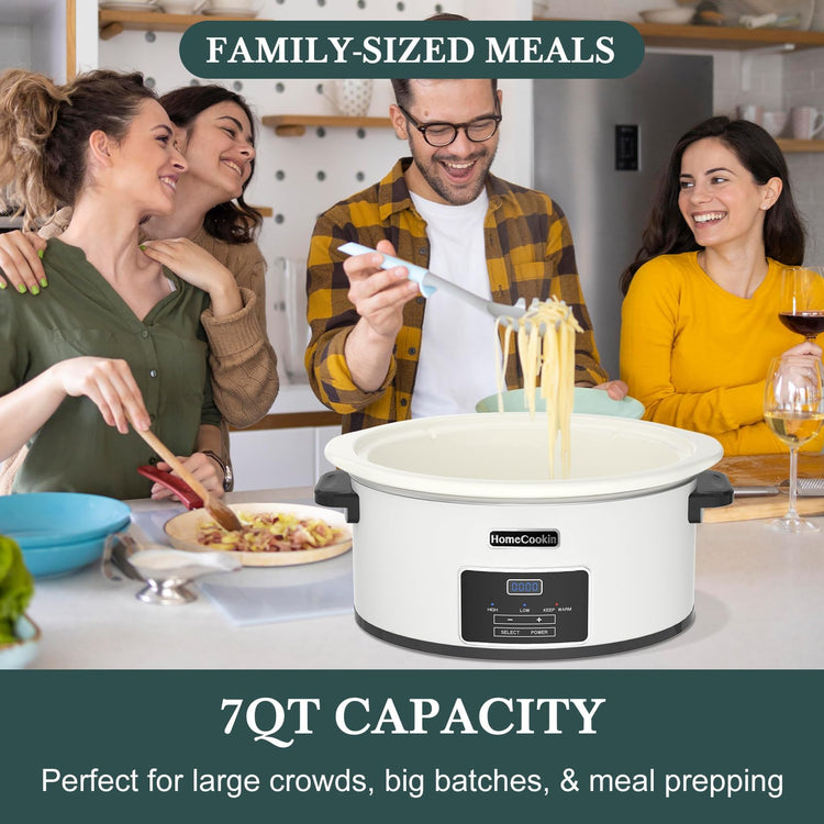 7 Quart Programmable Slow Cooker with Timer Keep Warm