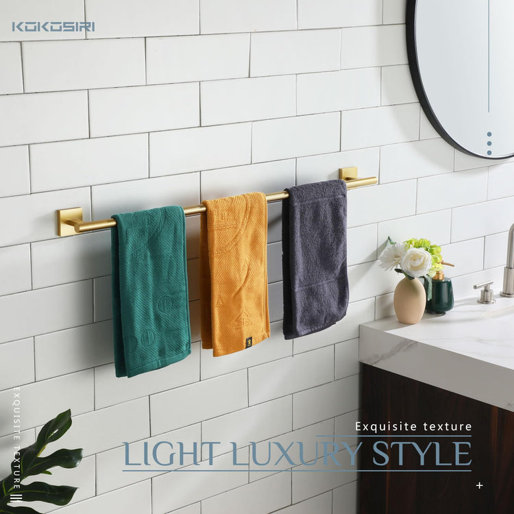 Bathroom Towel Bar 32'' Towel Holder for Bath Kitchen Cabinet Towel Rails 32 Inch Brushed Gold Stainless Steel B4005BG