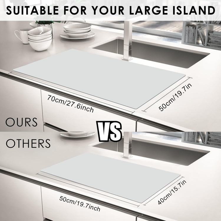 Extra Large Flexible Silicone Table Mats for Kids - Non-Slip, Waterproof, Heat Insulation Countertop Protector - Pastry Mat, 27.6''x19.7'' Gray, 1Pcs