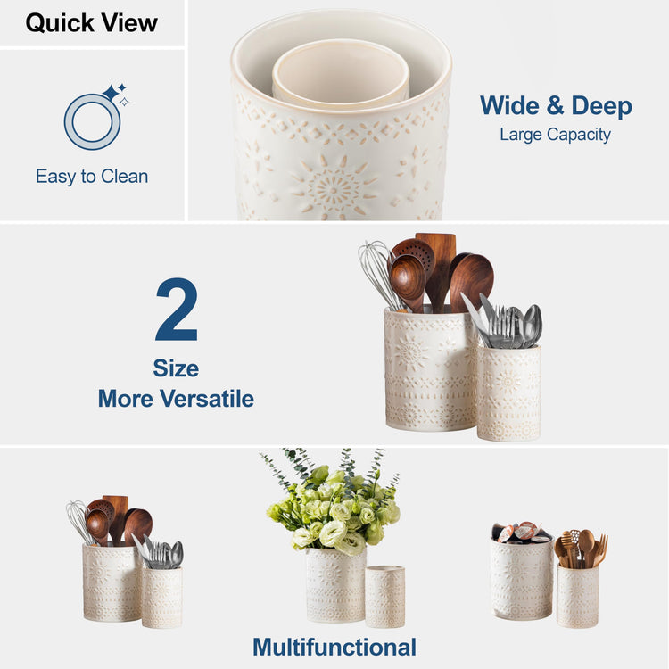 Ceramic Utensil Holder Set of 2 (2 Count)