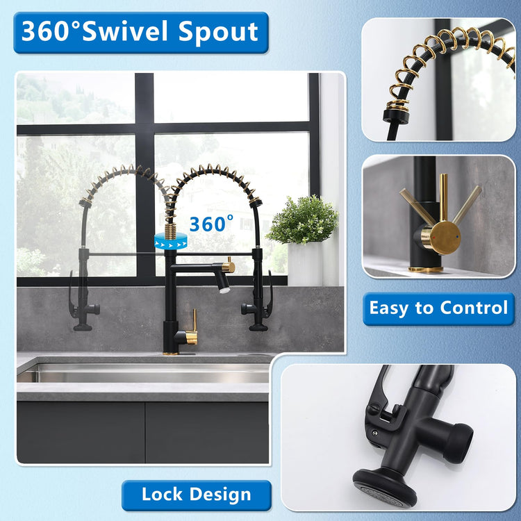 LED Kitchen Faucet with Pull Down Sprayer