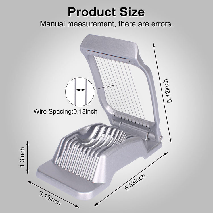 Egg Slicer for Hard Boiled Eggs Egg Cutter Strawberry Slicer Heavy Duty Aluminium Slicer Stainless Steel Wire Multipurpose Egg Slicer Dicer for Soft Fruit Mushroom
