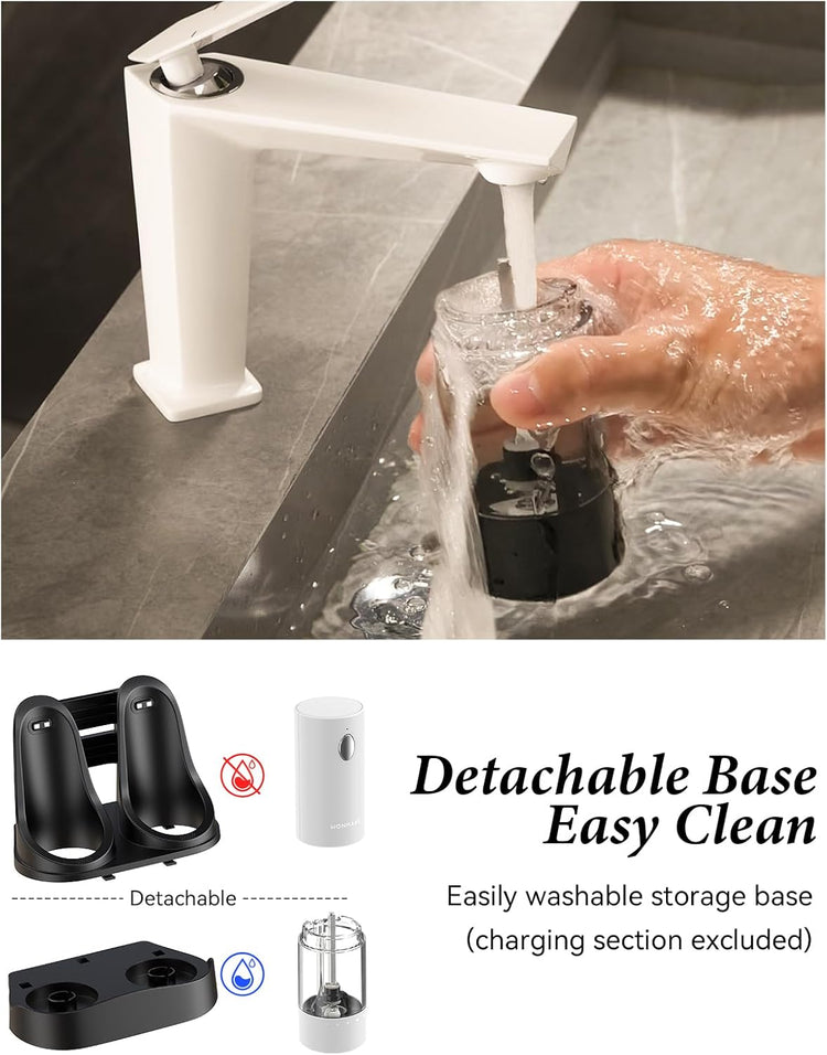 Electric Salt and Pepper Grinder Set - Automatic Refillable Salt and Pepper Grinders with Charging Base & LED Light, 6-Level Adjustable Coarseness with External Dial, Ideal Kitchen Gadget๏ผBlack& White