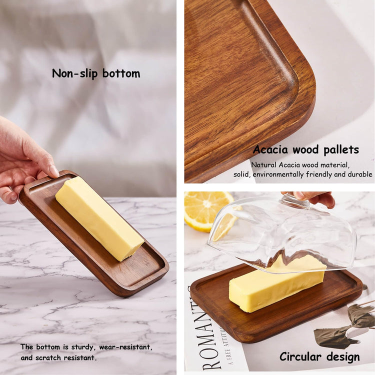 Glass butter dish with lid