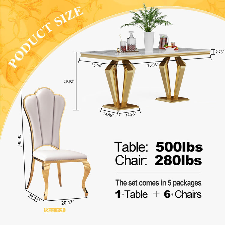 7 Piece Luxury Dining Room Set (7 Count)