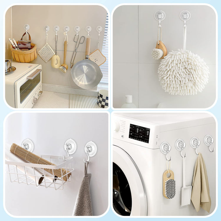 Suction Cup Hooks with Wipes (6 Count)