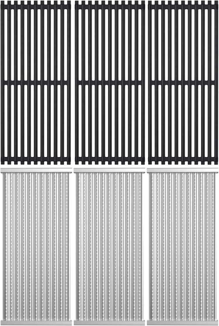 Cooking Grid Grates and Emitter Plates Replacement Parts for Charbroil Commercial Infrared 2 3 4 5 6 Burner Grills 463242515 466242515 463243016 463367016 466242516,G466-0025-W1A,Cast Iron