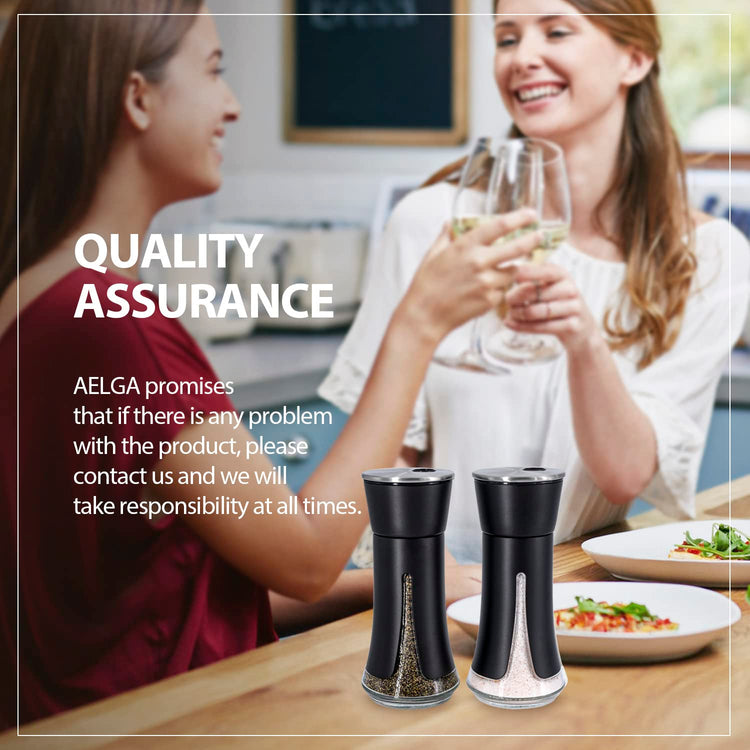 Black Salt and Pepper Shakers by Aelga (2 Count)