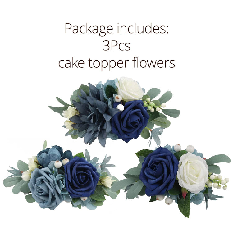 3Pcs Premade Cake Flowers (3 Count)