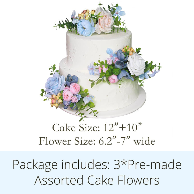 3Pcs Premade Cake Flowers (3 Count)
