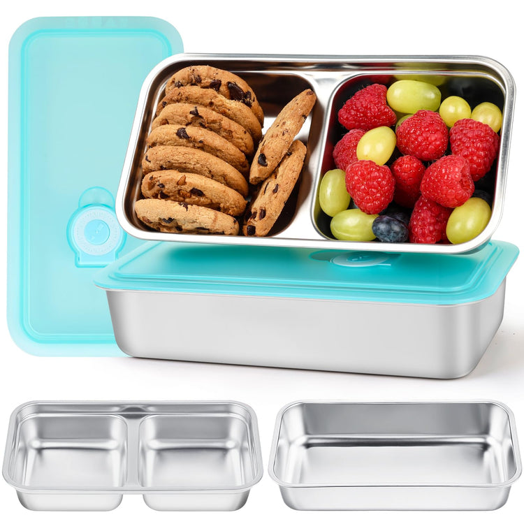 2 Pack Stainless Steel Food Containers with Lids (2 Count)