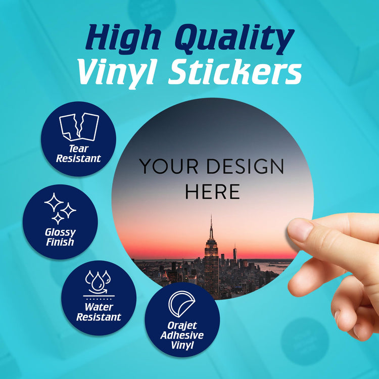 Custom Vinyl Stickers Your Image (100 Count)
