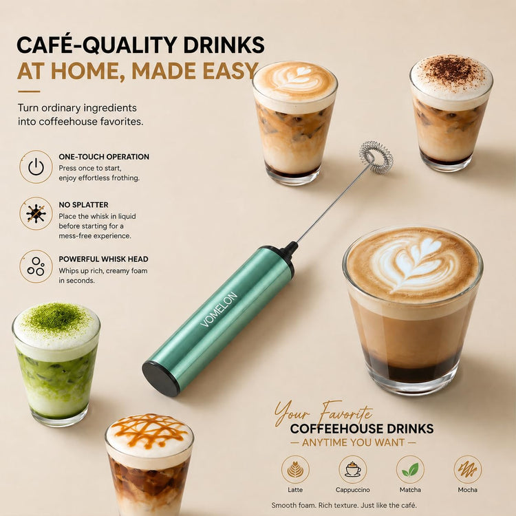 Milk Frother Rechargeable Battery Operated Frother for Coffee